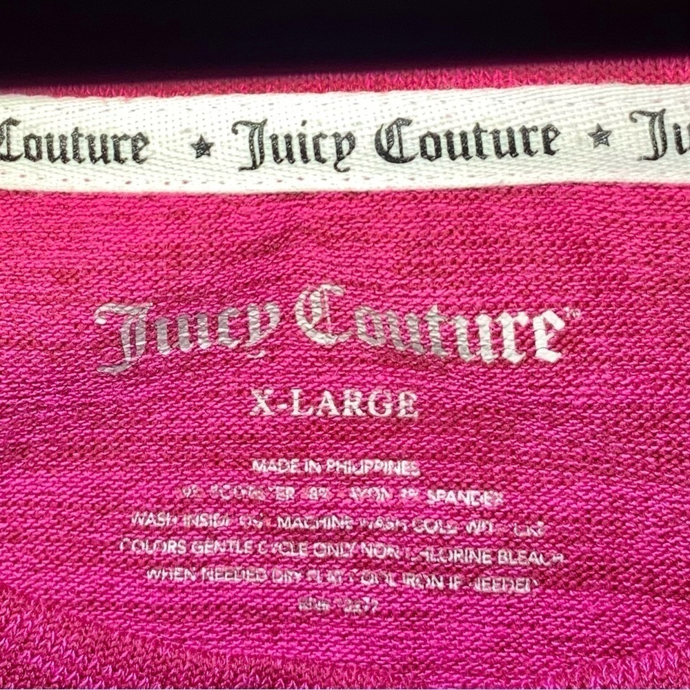 👀 Juicy Couture Fuscia Pink Top With Thumbholes, Pre-Owned, XL/16-18 🦋 - Picture 3 of 11